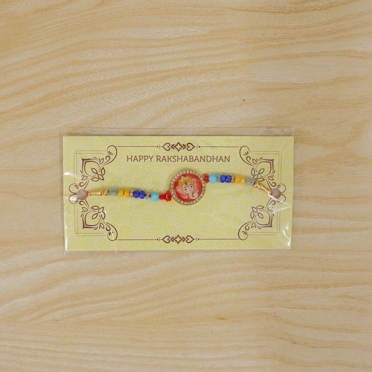 Round Design Ganesh ji Premium Designer Traditional Rakhi for Brother