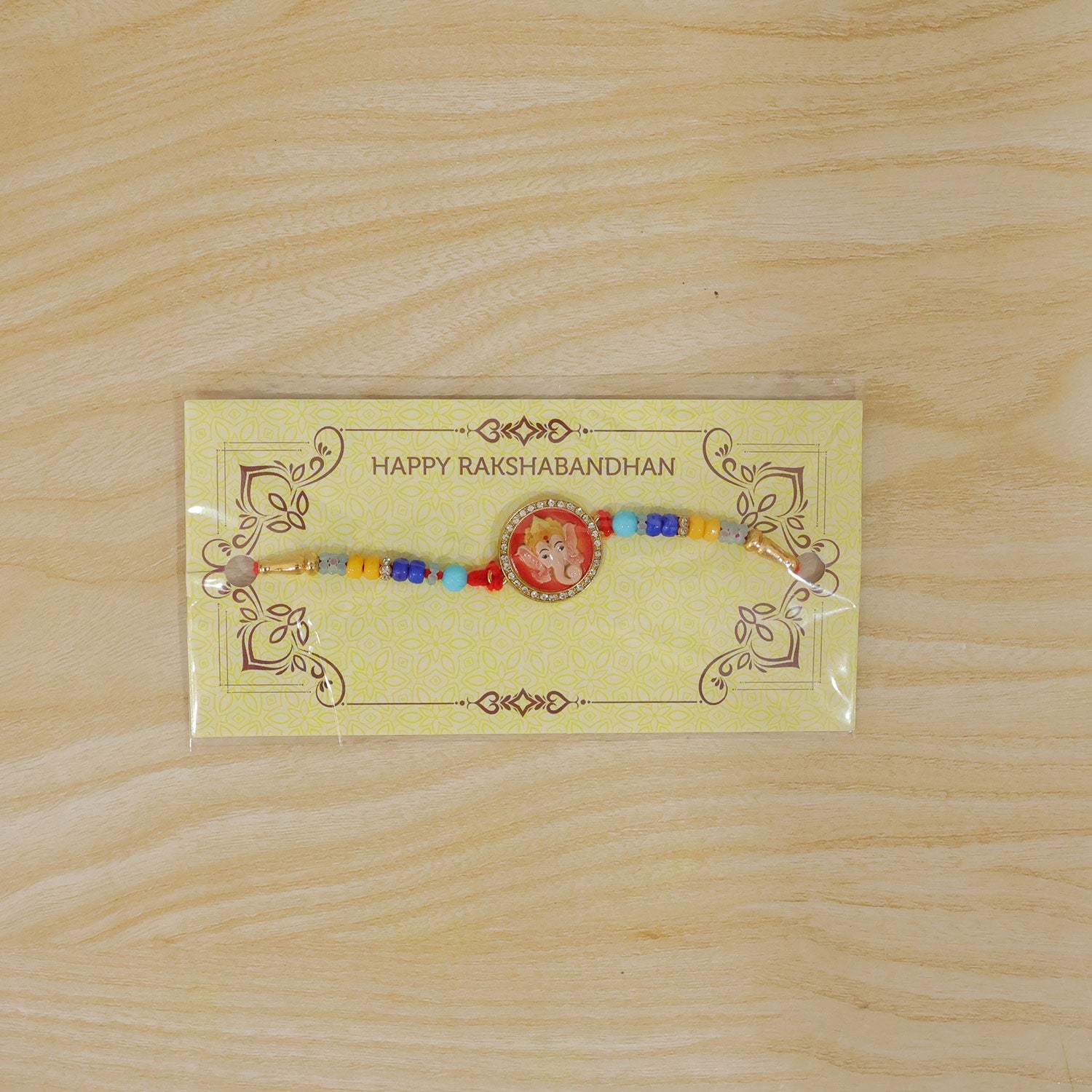 Round Design Ganesh ji Premium Designer Traditional Rakhi for Brother