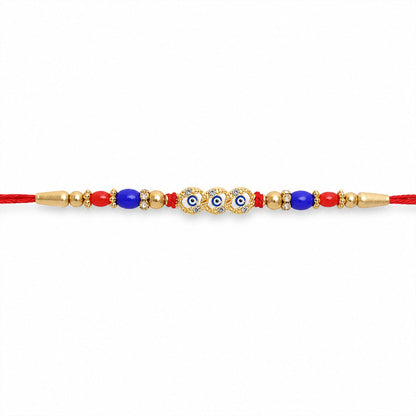 Designer Evil Eye Motif Rakhi with Stone & Beadwork Rakhi for Brother