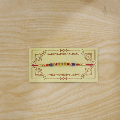 Designer Evil Eye Motif Rakhi with Stone & Beadwork Rakhi for Brother