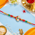 Rainbow Flower Rakhi – Enamel Beadwork for Brother