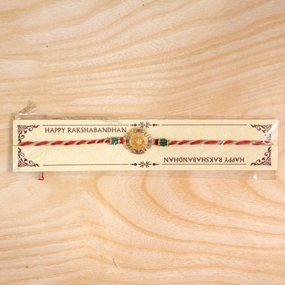Round Floral Medallion Premium Beaded Designer Rakhi for Brother