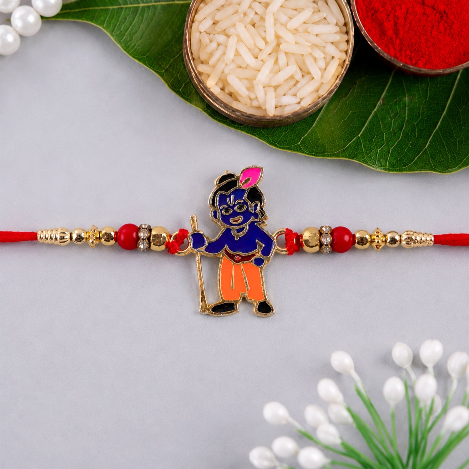 Krishna Character Premium Beaded Traditional Rakhi for Brother