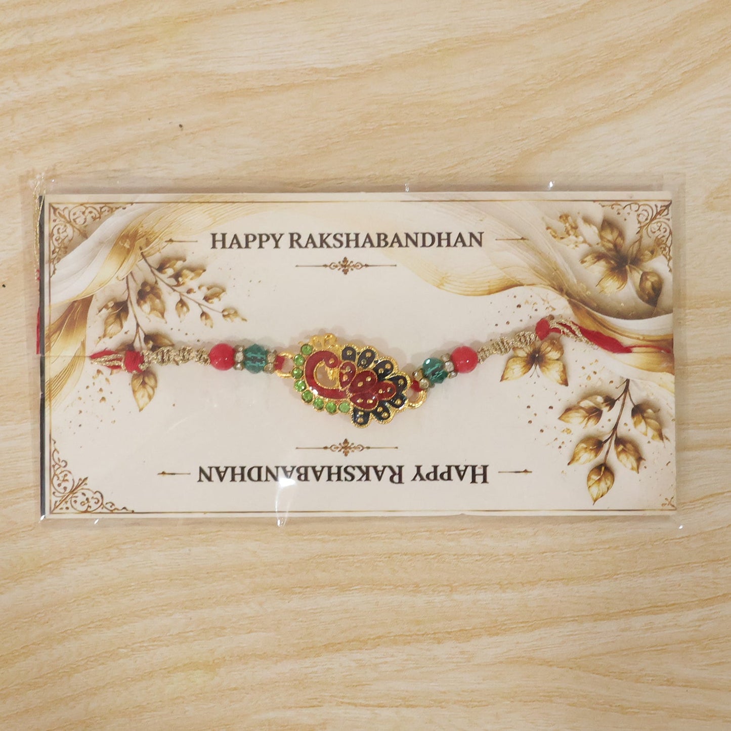 Peacock Paisley Stone Studded Premium Designer Rakhi for Brother