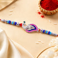 Peacock Curve Stone Studded Rakhi for Brother Raksha Bandhan