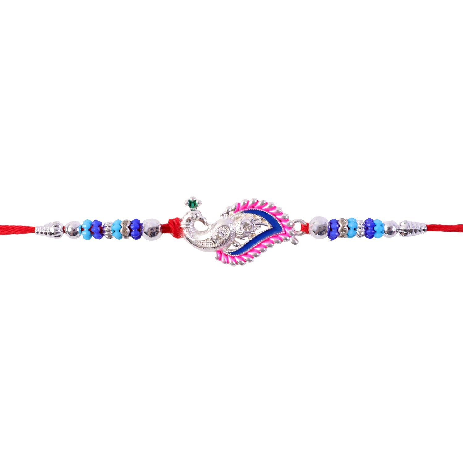 Peacock Curve Stone Studded Premium Designer Rakhi for Brother