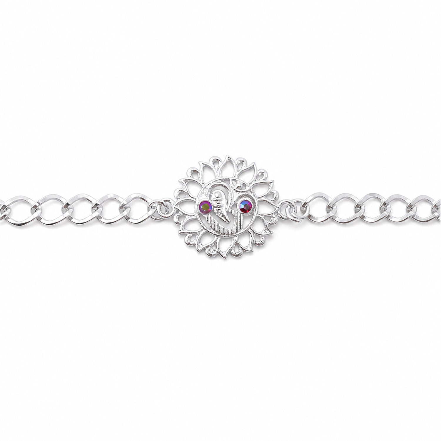 Om Symbol Floral Chain Style Premium Designer Rakhi for Brother