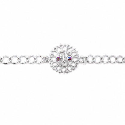 Om Symbol Floral Chain Style Premium Designer Rakhi for Brother