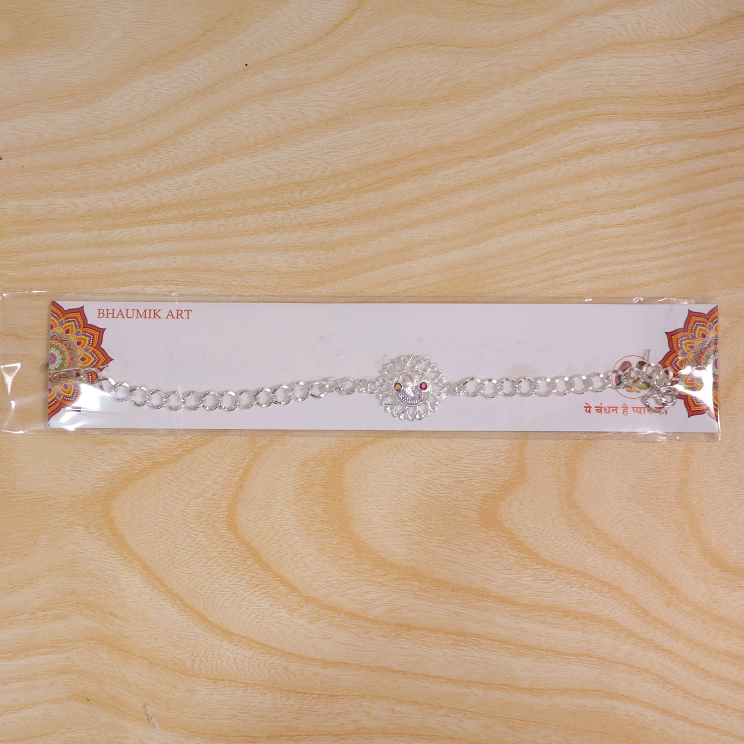 Om Symbol Floral Chain Style Premium Designer Rakhi for Brother