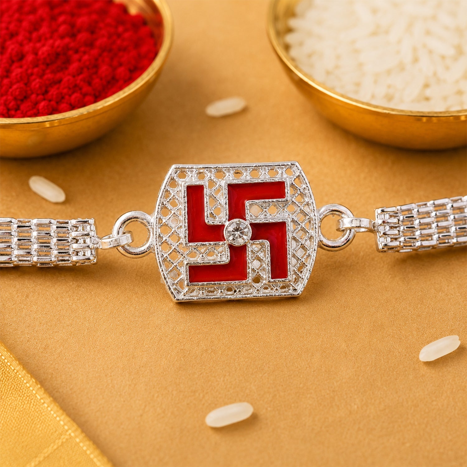 Swastik Symbol Chain Style Premium Designer Rakhi for Brother