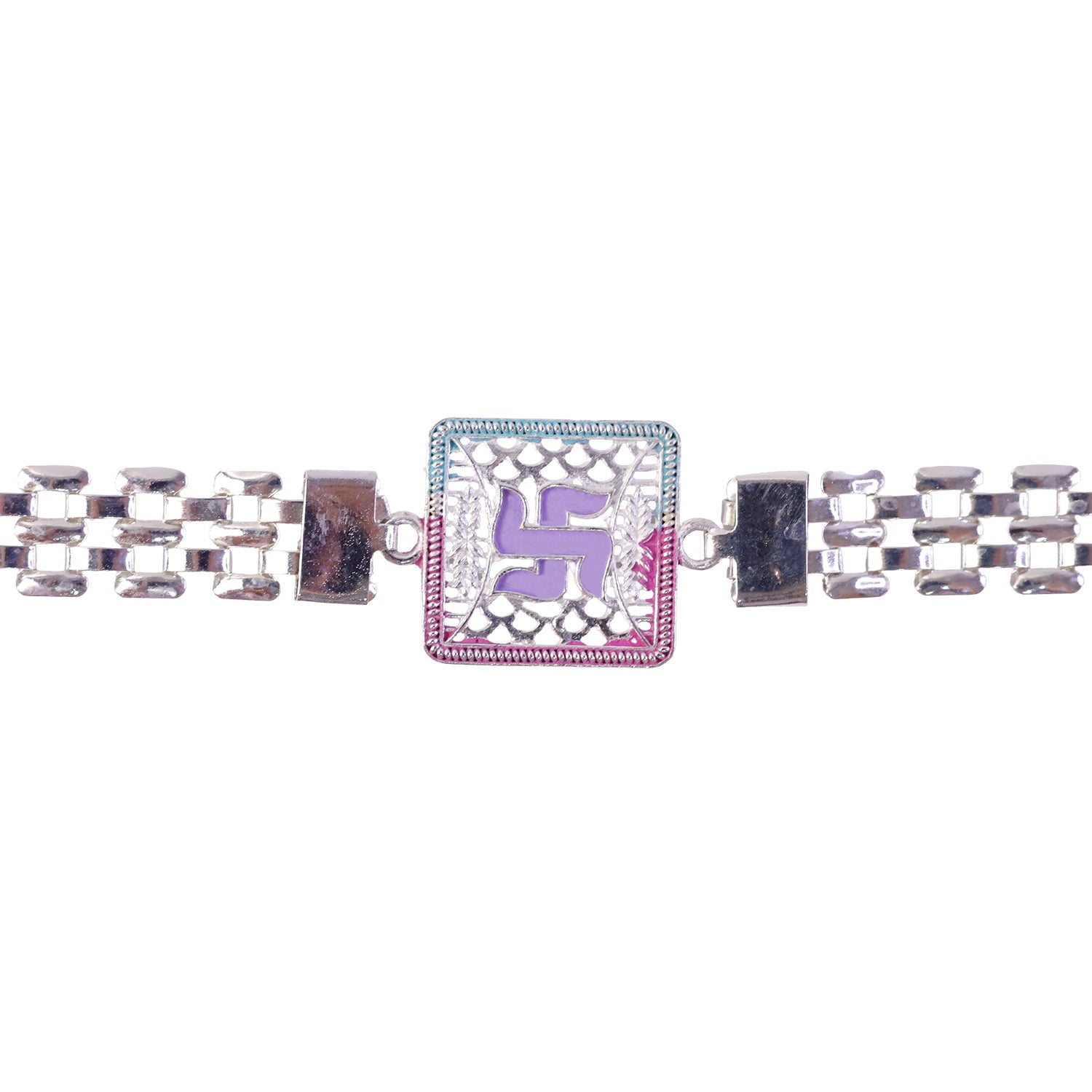 Swastik Symbol Square Chain Style Premium Designer Rakhi for Brother