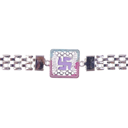 Swastik Symbol Square Chain Style Premium Designer Rakhi for Brother