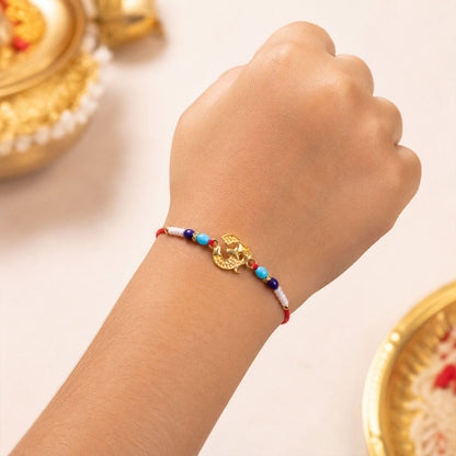 Om Symbol Beaded Traditional Premium Designer Rakhi for Brother