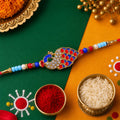 Peacock Designer Rakhi for Brother Stone Studded