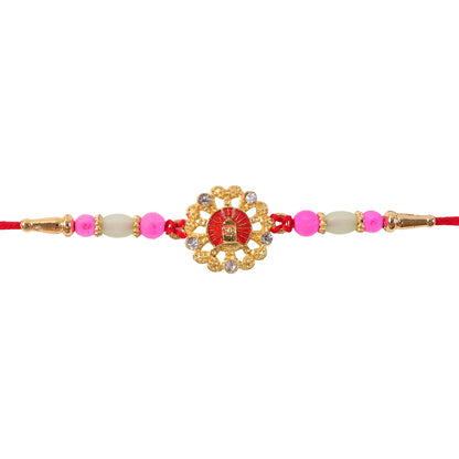 Divine Shivling Trishul Rakhi with Stones & Beads – Rakhi for Brother