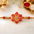 Rakhi for Brother – Floral Stone Studded Traditional Design