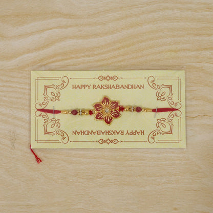 Floral Stone Studded Traditional Beaded Designer Celebration Rakhi