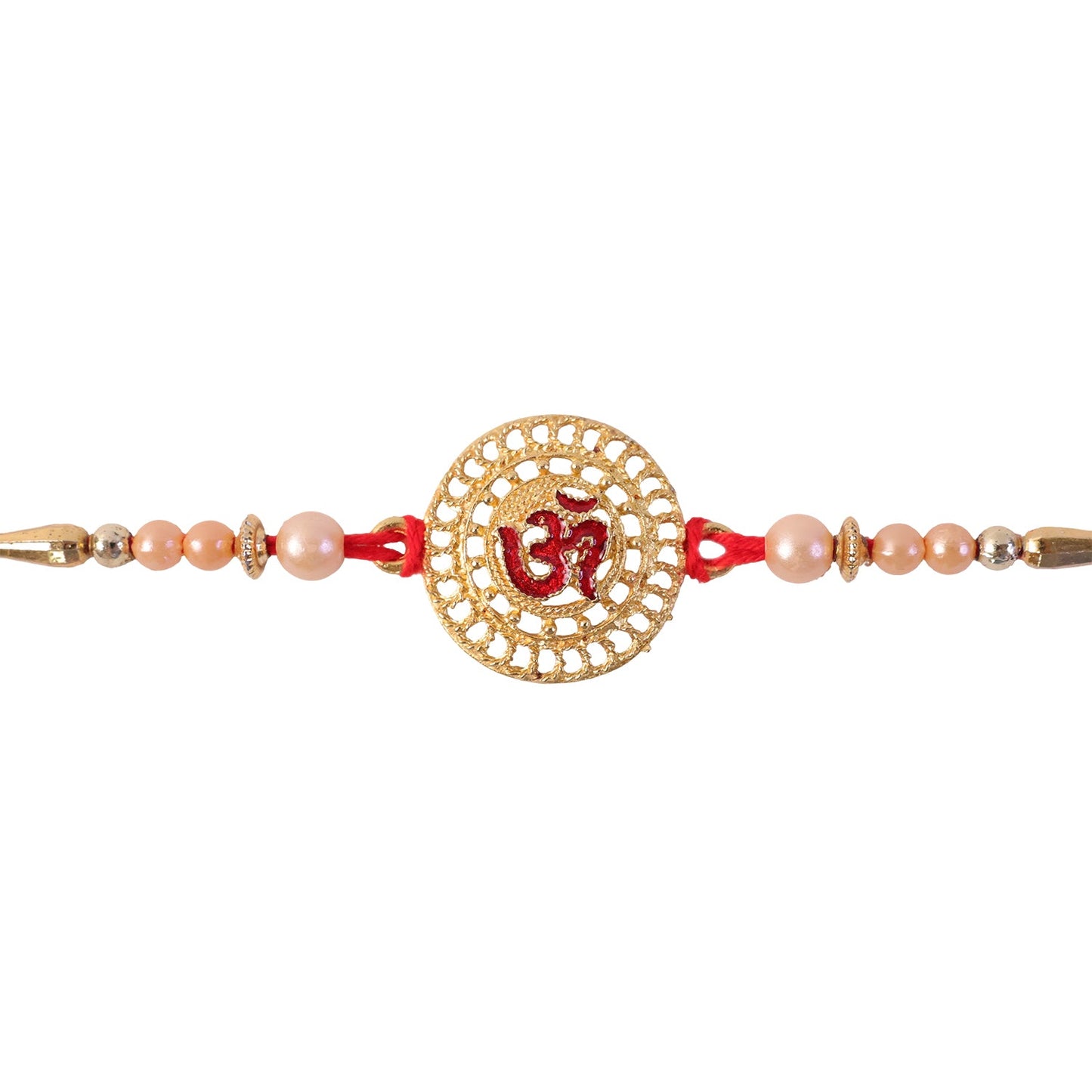Raksha Bandhan Om Symbol Round Stone Studded Designer Rakhi Gift
