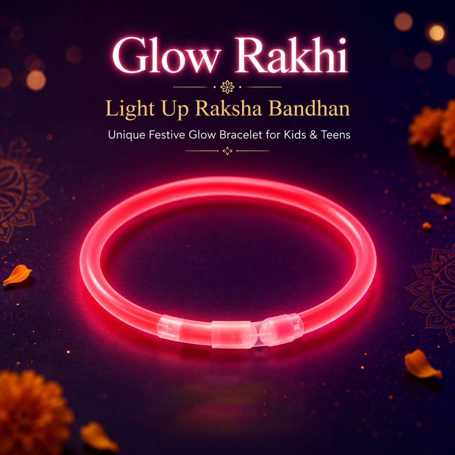 Bright Glow Band Kids Premium Festive Designer Celebration Rakhi