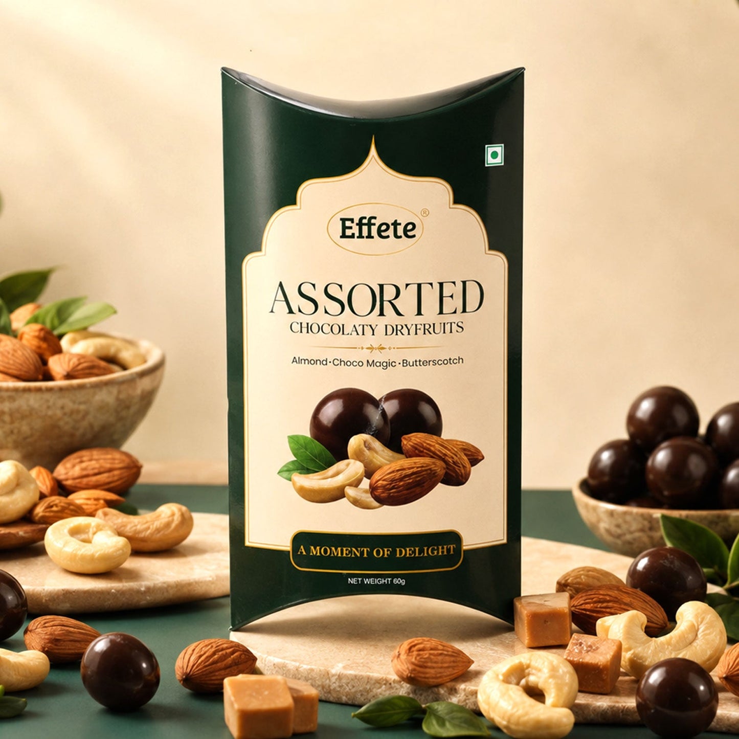 Premium Effete Assorted Chocolaty Dryfruits Chocolate (60 Gm)