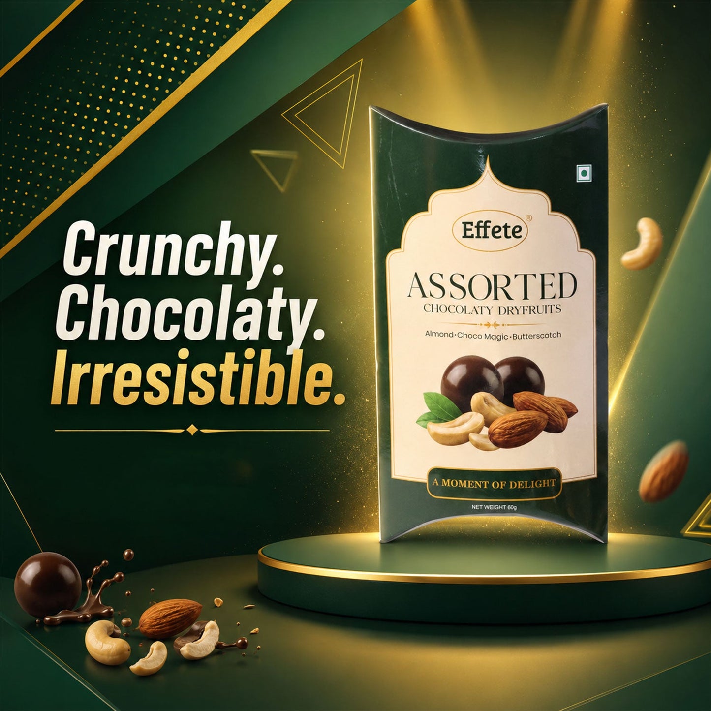 Premium Effete Assorted Chocolaty Dryfruits Chocolate (60 Gm)