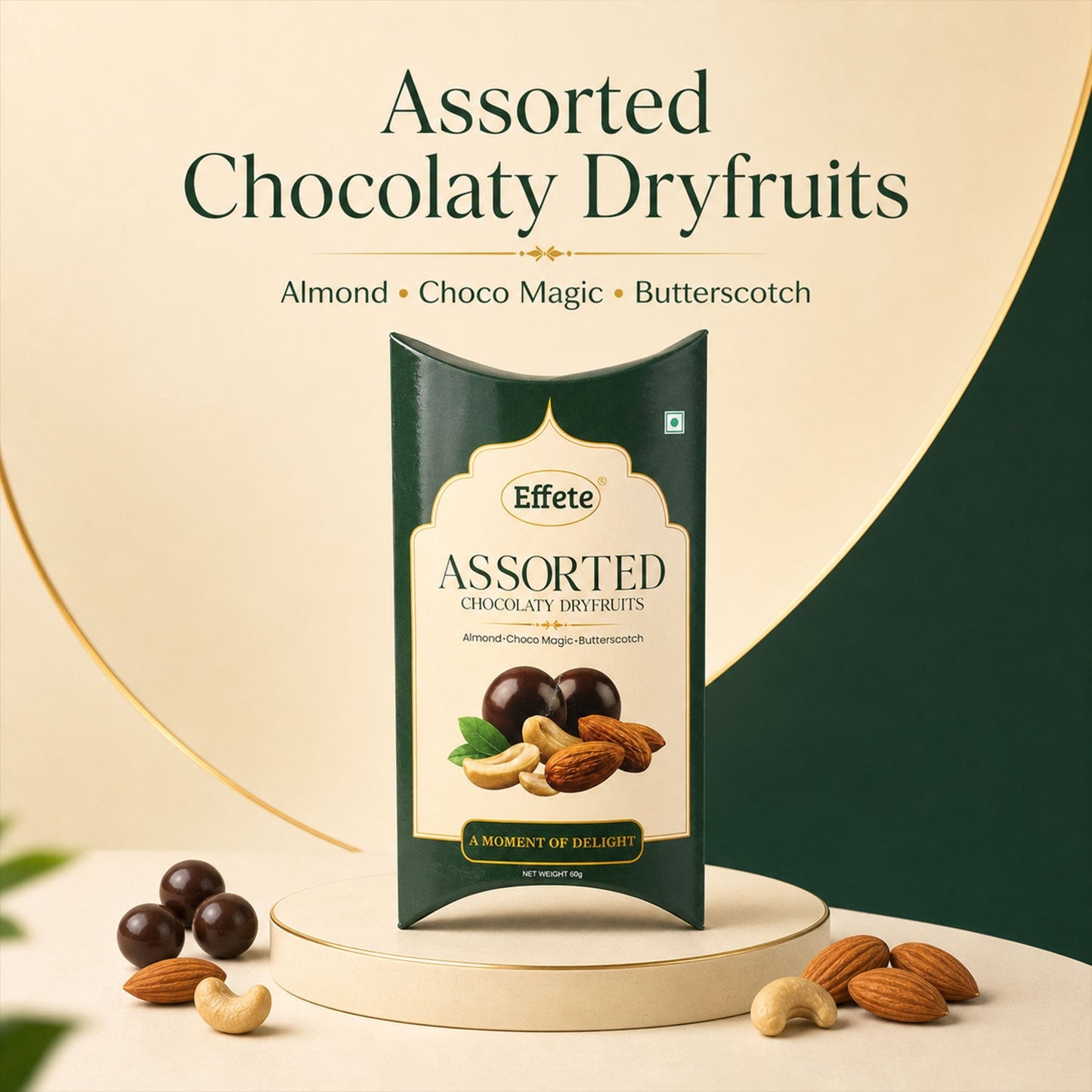 Premium Effete Assorted Chocolaty Dryfruits Chocolate (60 Gm)