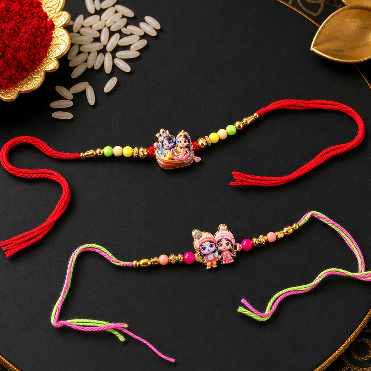 Premium Devotional Designer Rakhi Combo for Raksha Bandhan (2 Pc)