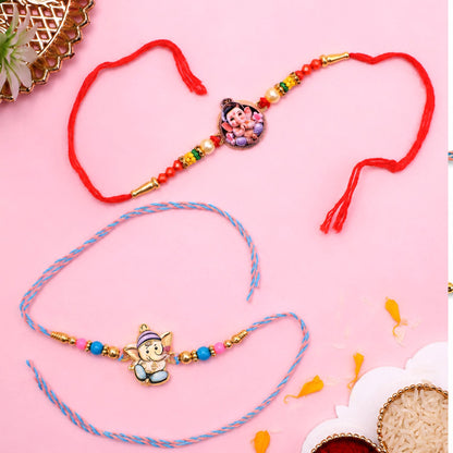 Designer Charm Beaded Rakhi Combo for Raksha Bandhan Gift (2 Pc)