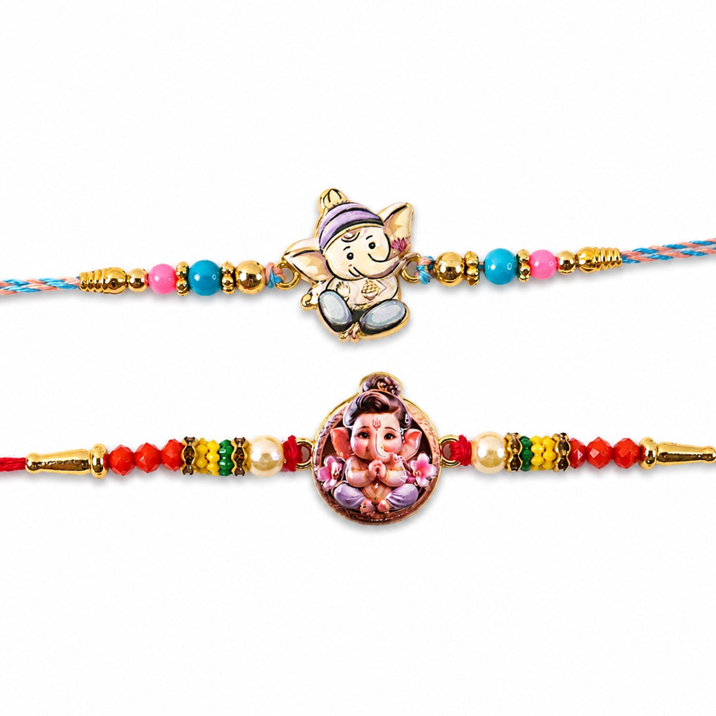 Designer Charm Beaded Rakhi Combo for Raksha Bandhan Gift (2 Pc)