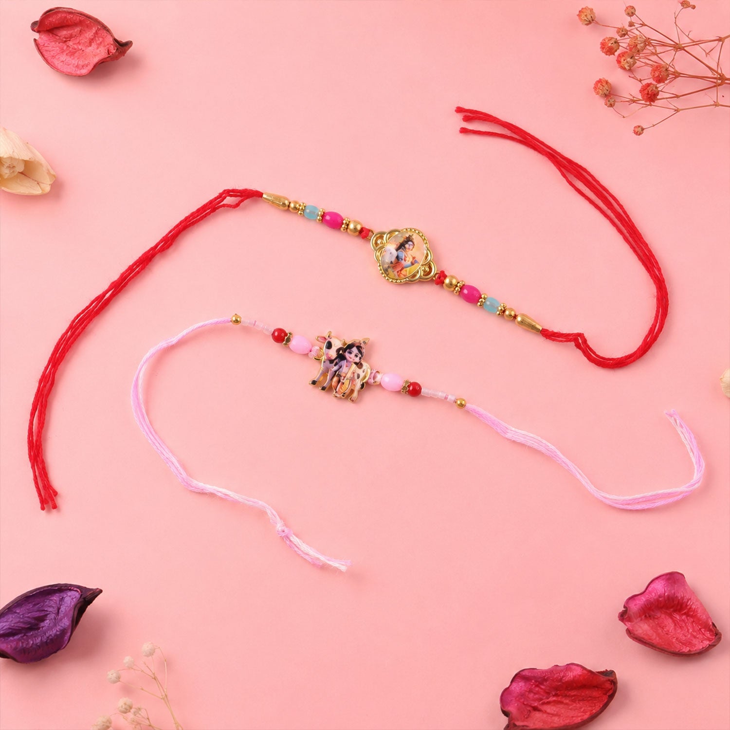 Stone Studded Designer Rakhi Combo for Raksha Bandhan Gift (2 Pc)