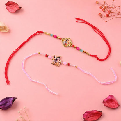 Stone Studded Designer Rakhi Combo for Raksha Bandhan Gift (2 Pc)