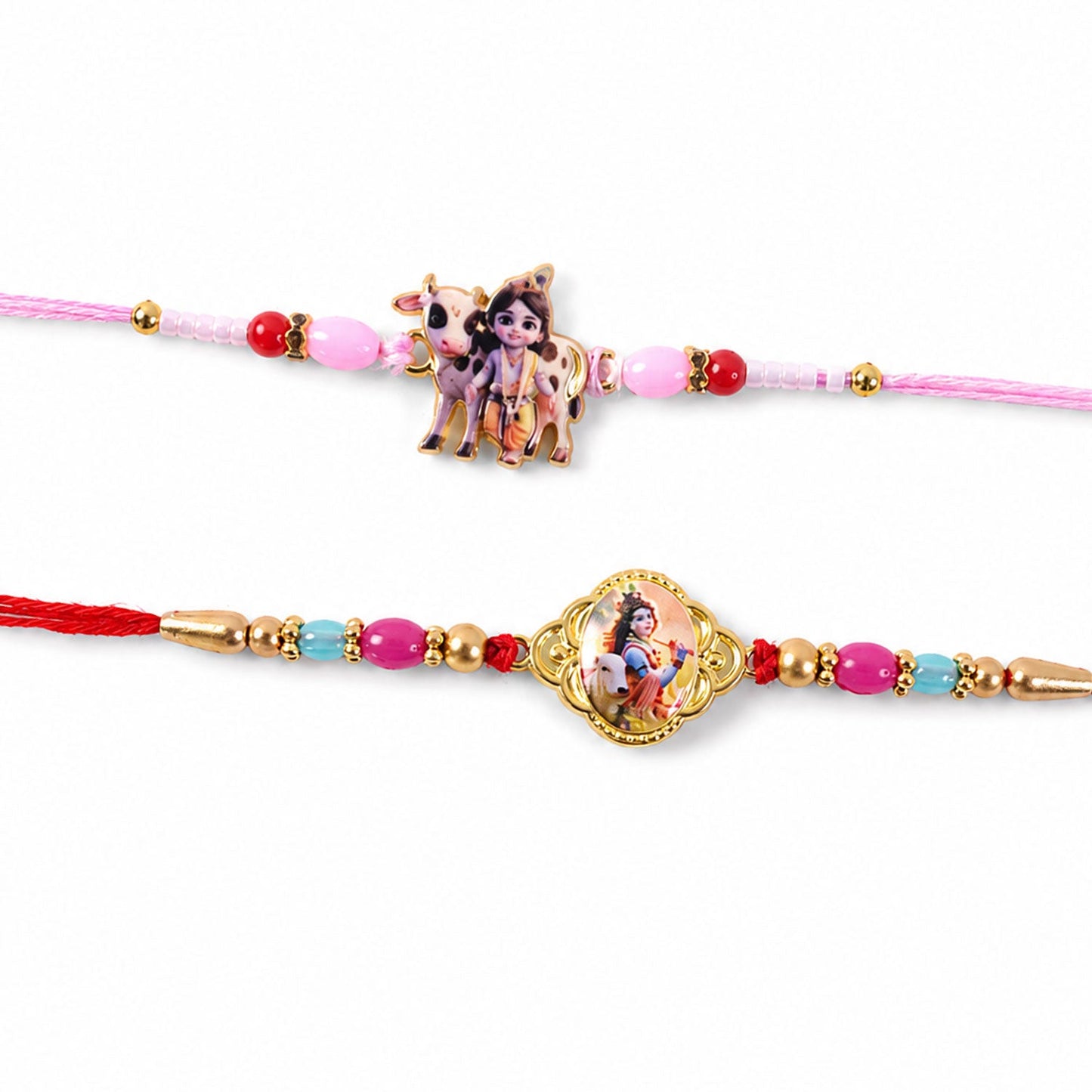 Stone Studded Designer Rakhi Combo for Raksha Bandhan Gift (2 Pc)