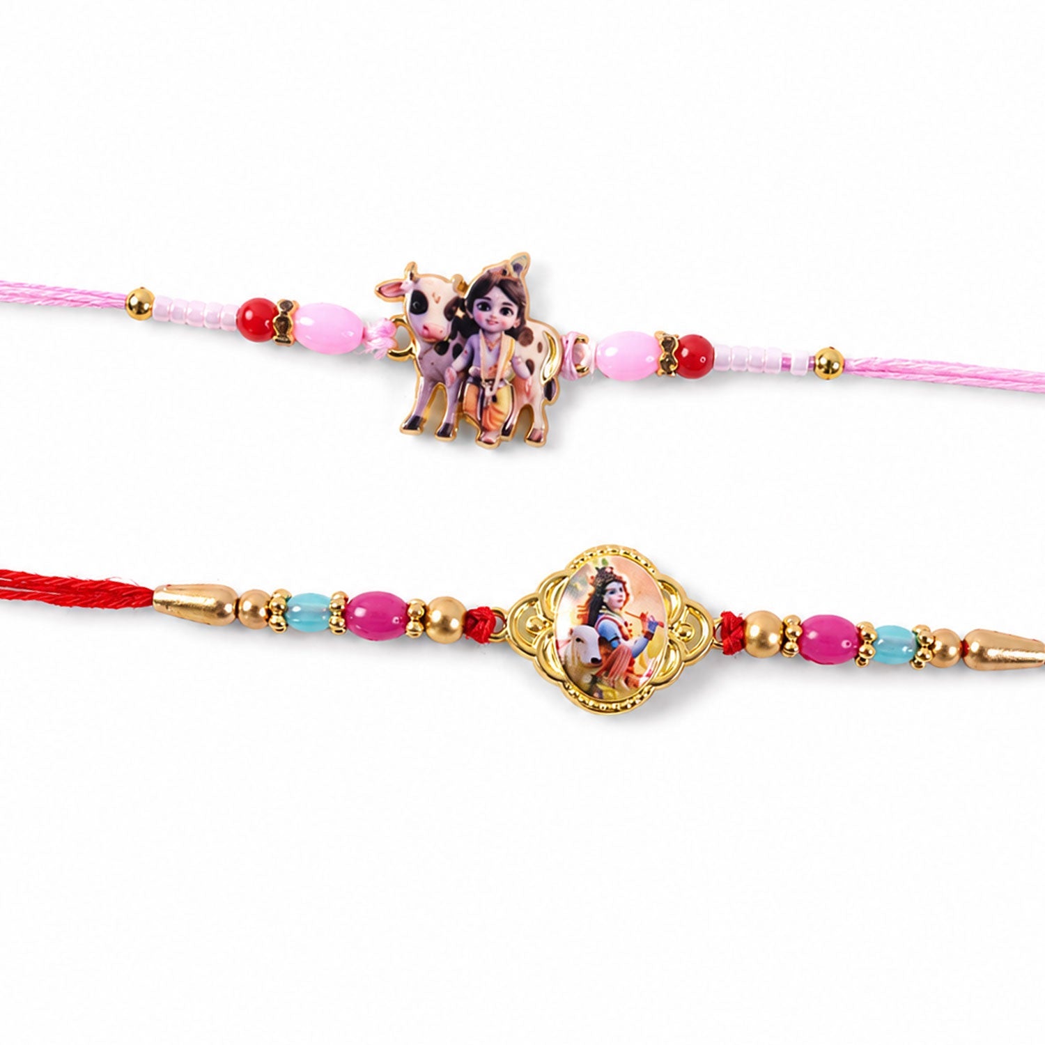 Stone Studded Designer Rakhi Combo for Raksha Bandhan Gift (2 Pc)