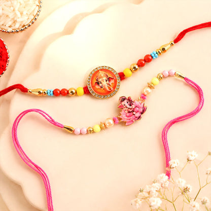 Traditional Beaded Designer Rakhi Combo for Raksha Bandhan (2 Pc)