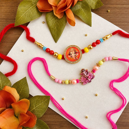Traditional Beaded Designer Rakhi Combo for Raksha Bandhan (2 Pc)