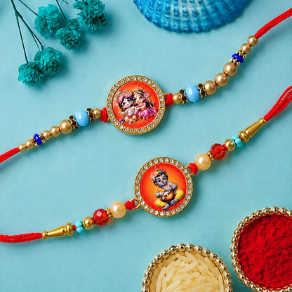 Festive Devotional Designer Rakhi Combo for Raksha Bandhan (2 Pc)