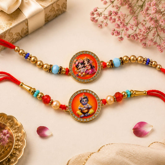 Festive Devotional Designer Rakhi Combo for Raksha Bandhan (2 Pc)