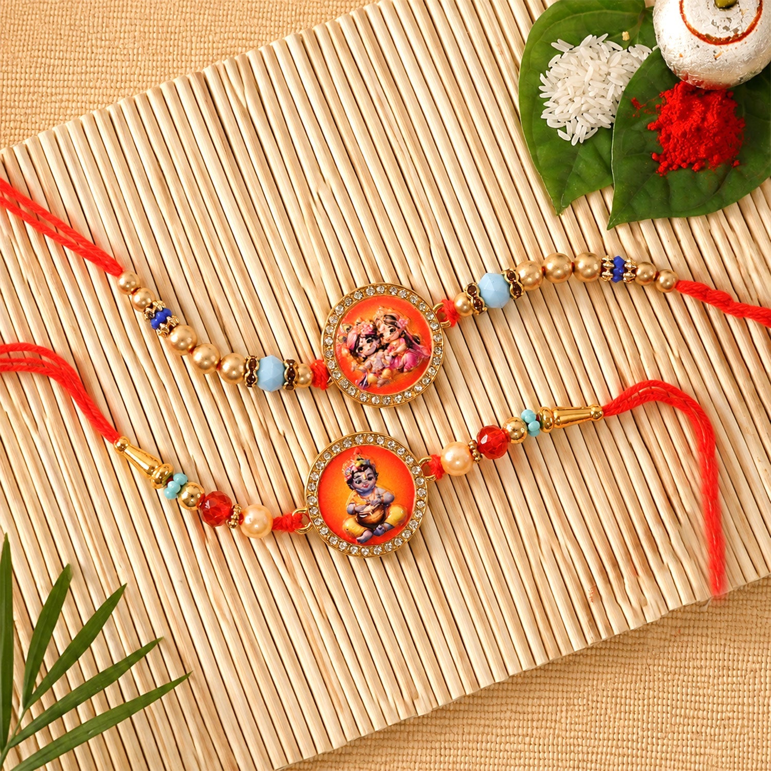 Festive Devotional Designer Rakhi Combo for Raksha Bandhan (2 Pc)