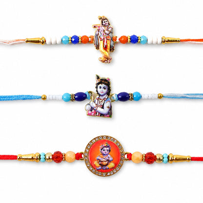 Mixed Charm Designer Rakhi Combo for Raksha Bandhan Gift (3 Pc)