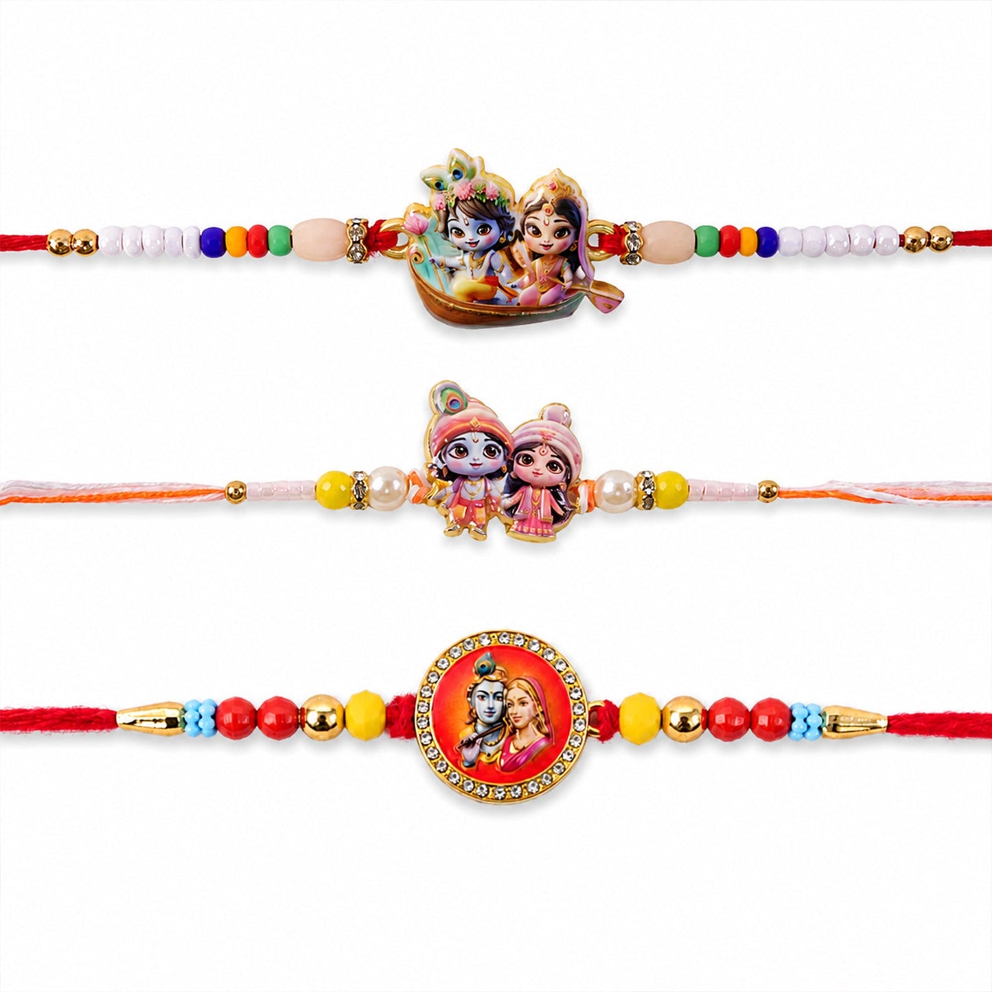Premium Motif Designer Rakhi Combo for Raksha Bandhan Gift (3 Pc)