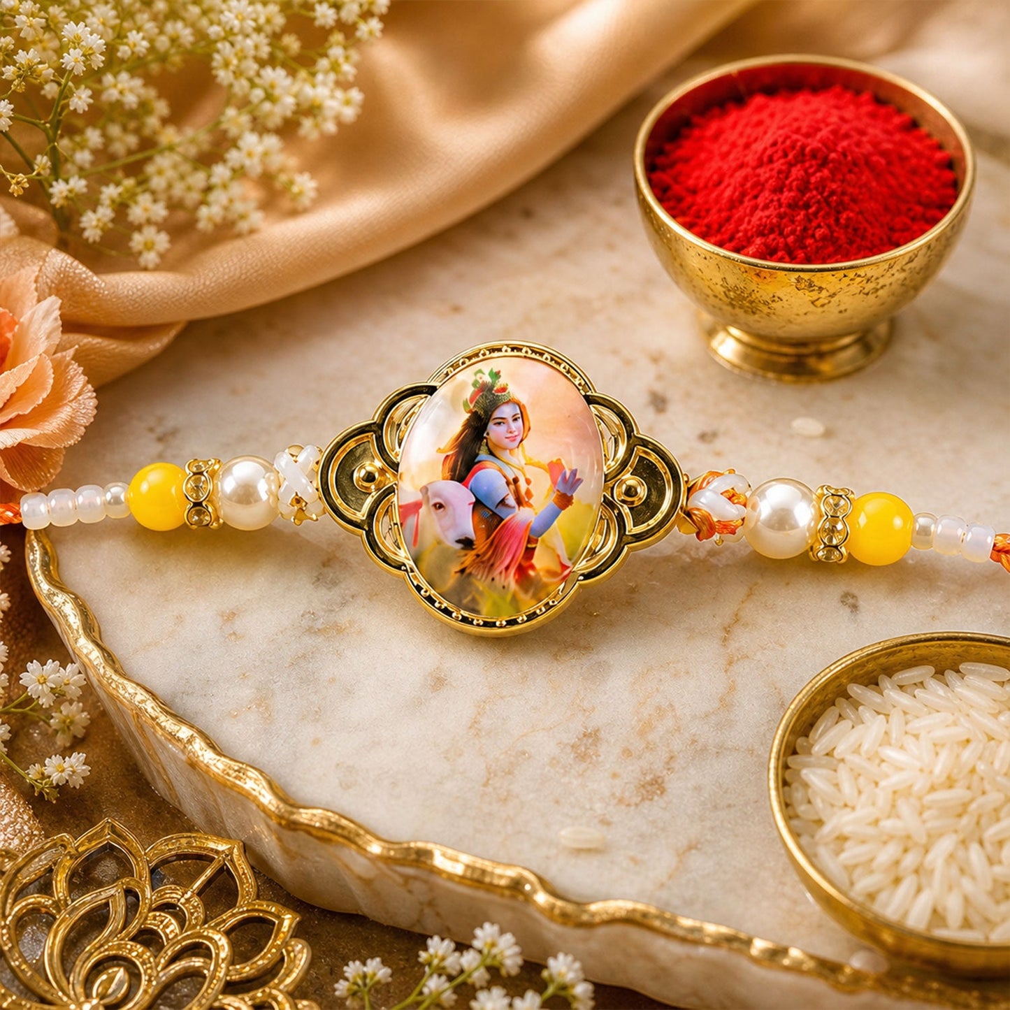 Designer Stone Premium Rakhi Combo for Raksha Bandhan Gift (3 Pc)