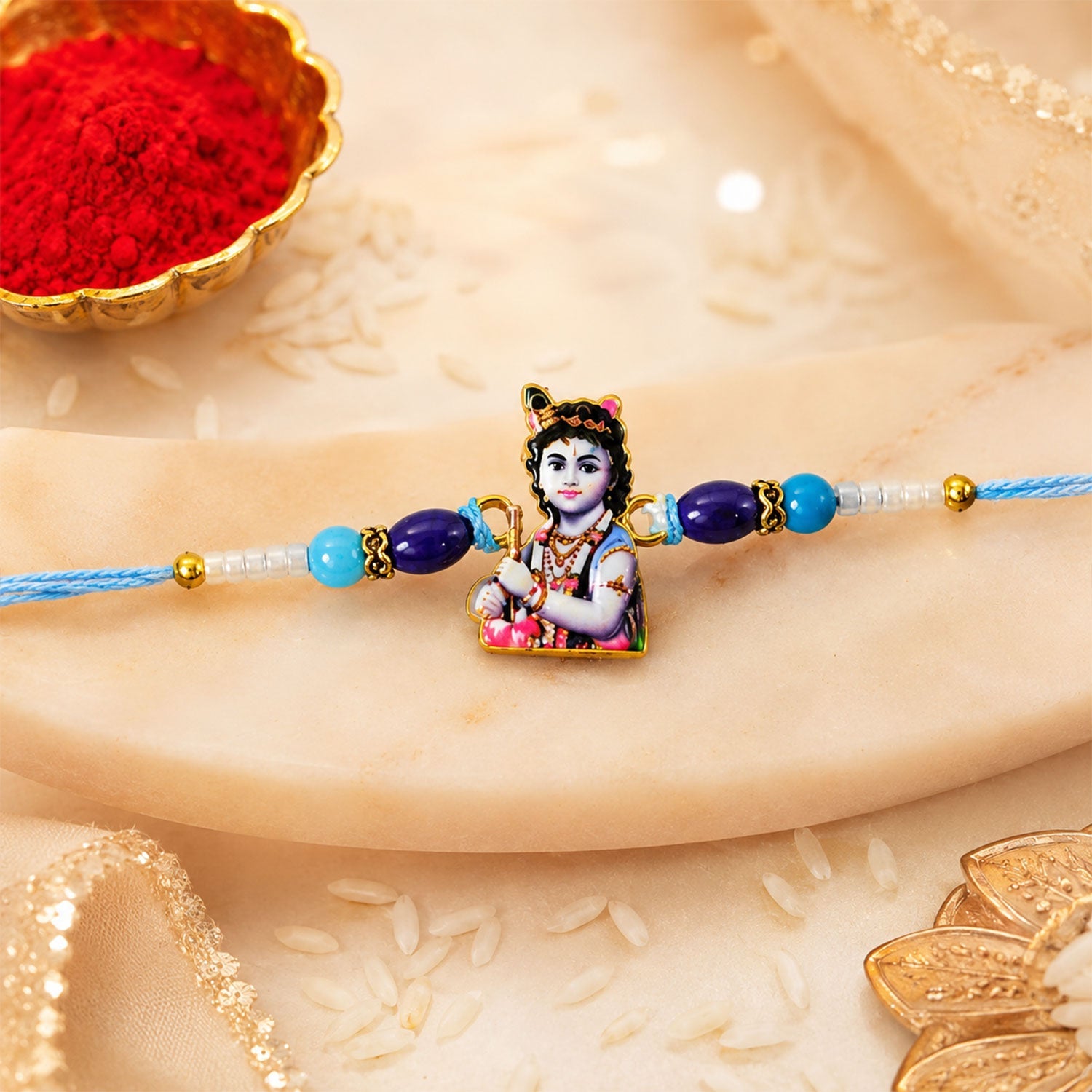 Designer Stone Premium Rakhi Combo for Raksha Bandhan Gift (3 Pc)