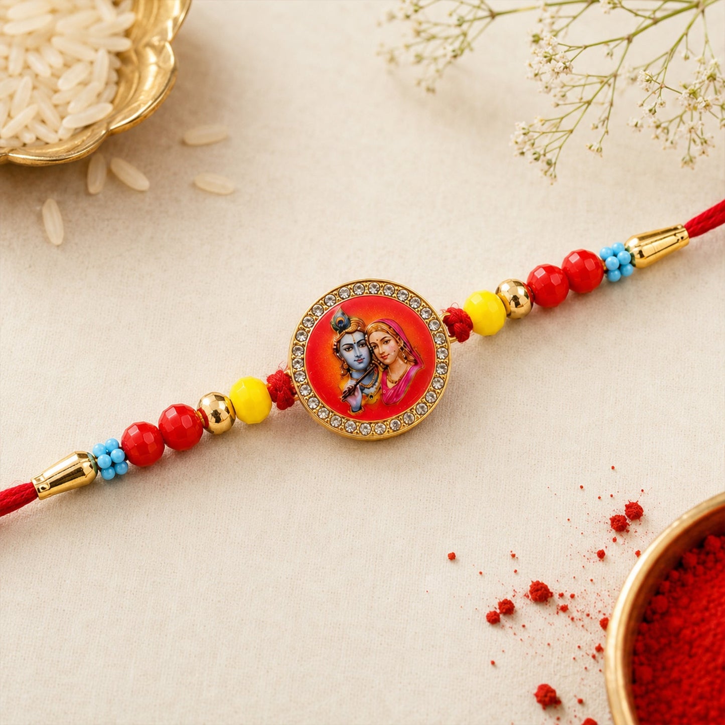 Devotional Designer Rakhi Combo Set for Raksha Bandhan (4 Pc)