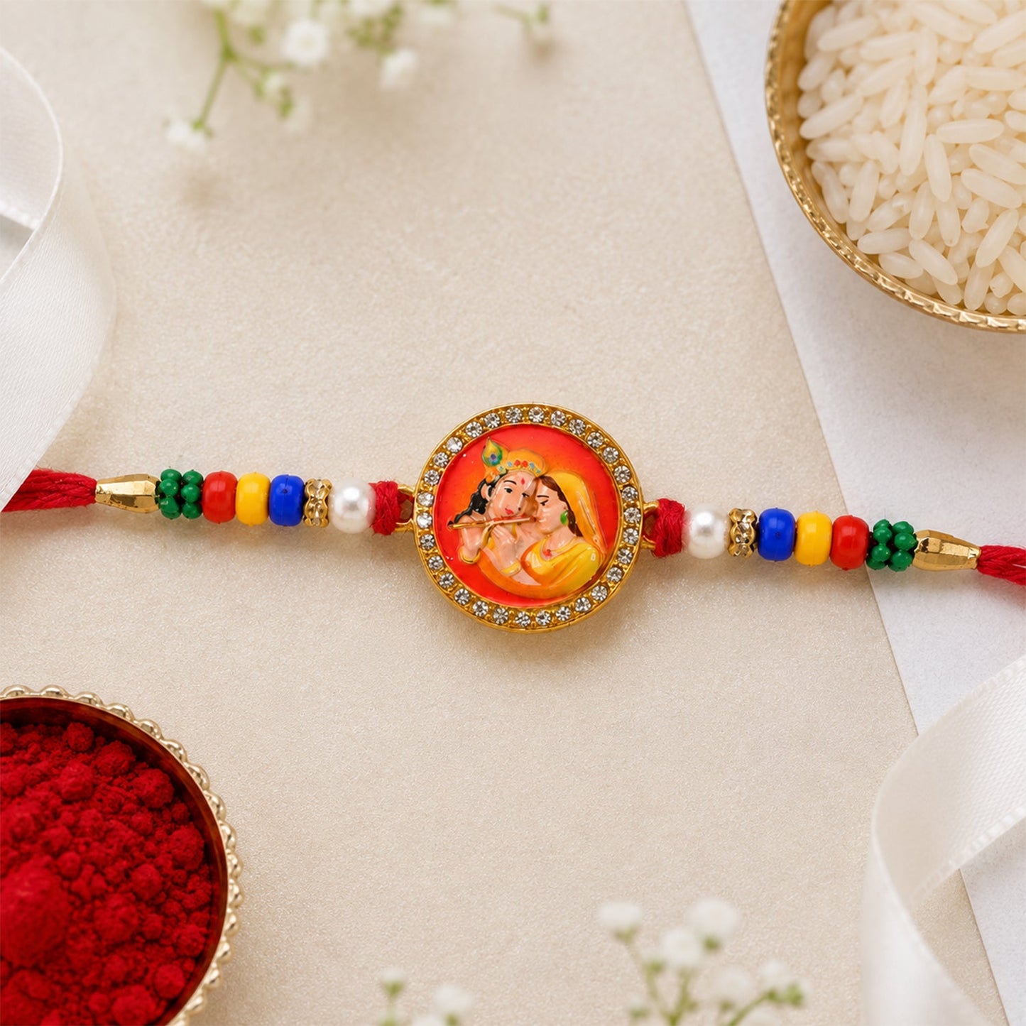 Devotional Designer Rakhi Combo Set for Raksha Bandhan (4 Pc)