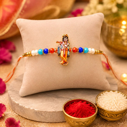 Stone Charm Designer Rakhi Combo Set for Raksha Bandhan (4 Pc)