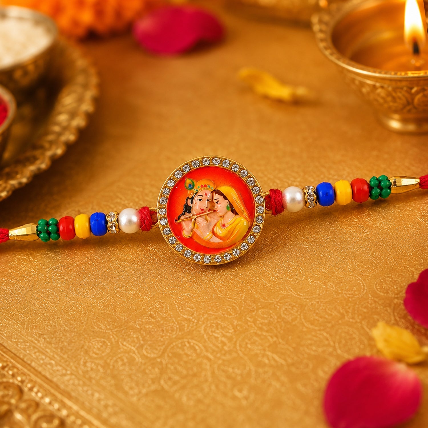 Premium Motif Designer Rakhi Combo for Raksha Bandhan Gift (5 Pc)