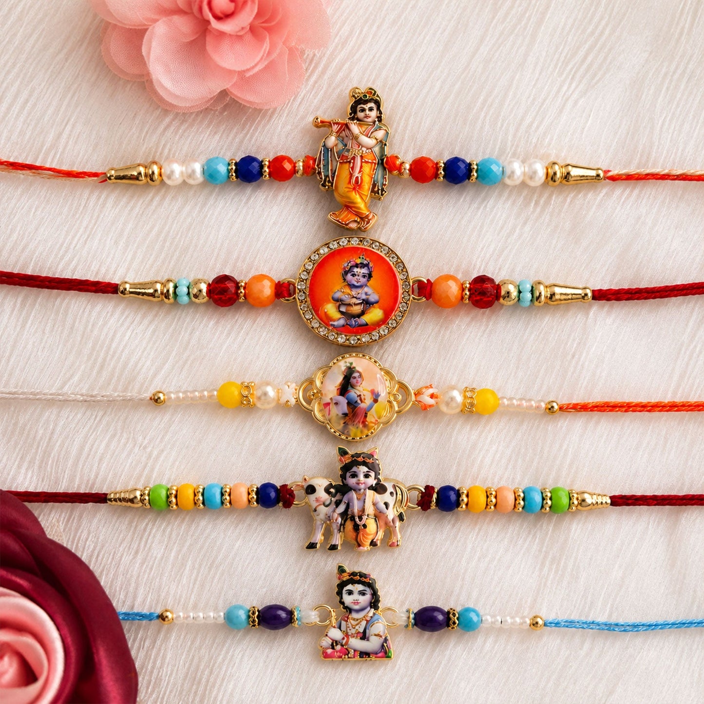Designer Charm Premium Rakhi Combo for Raksha Bandhan Gift (5 Pc)