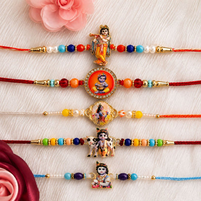 Designer Charm Premium Rakhi Combo for Raksha Bandhan Gift (5 Pc)