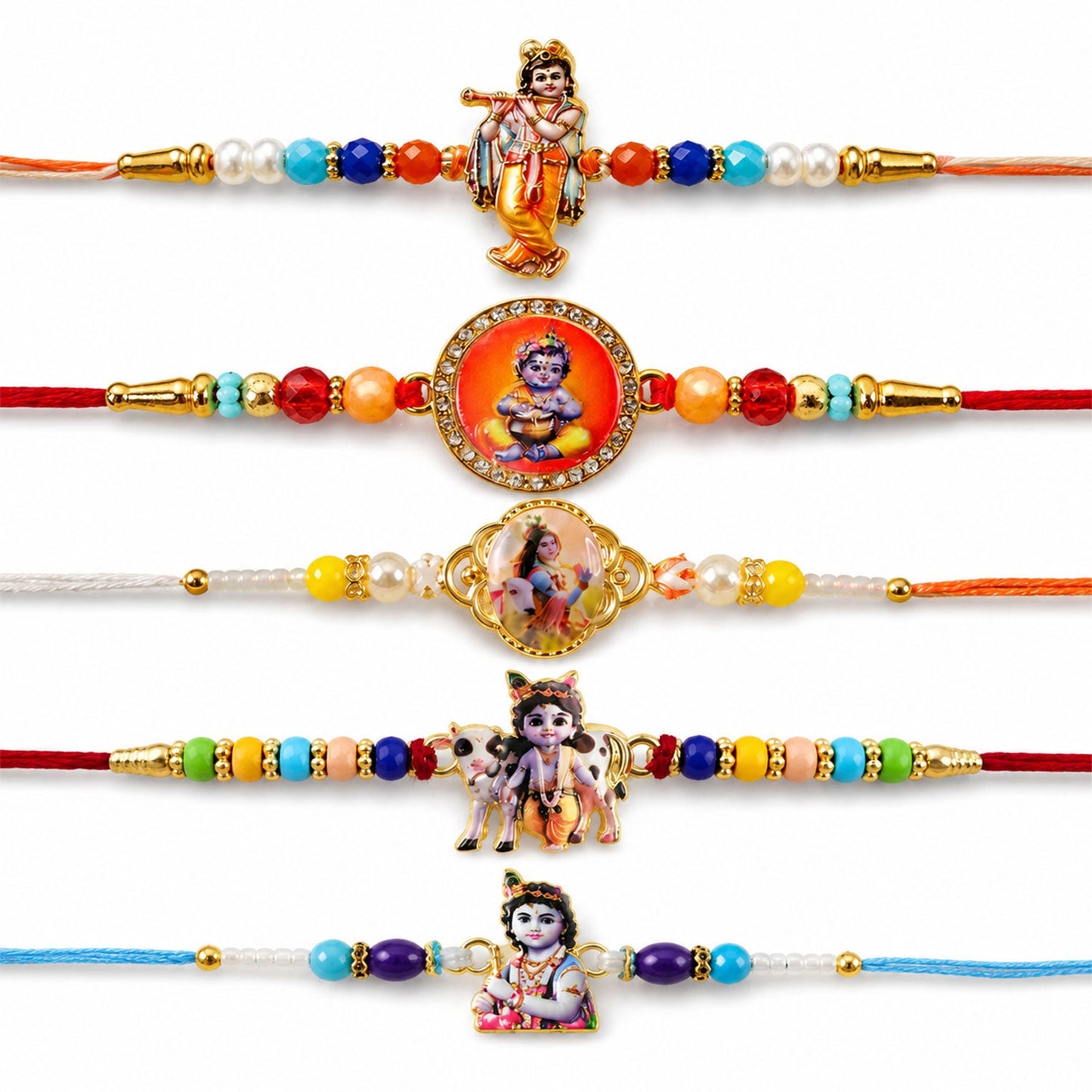 Designer Charm Premium Rakhi Combo for Raksha Bandhan Gift (5 Pc)