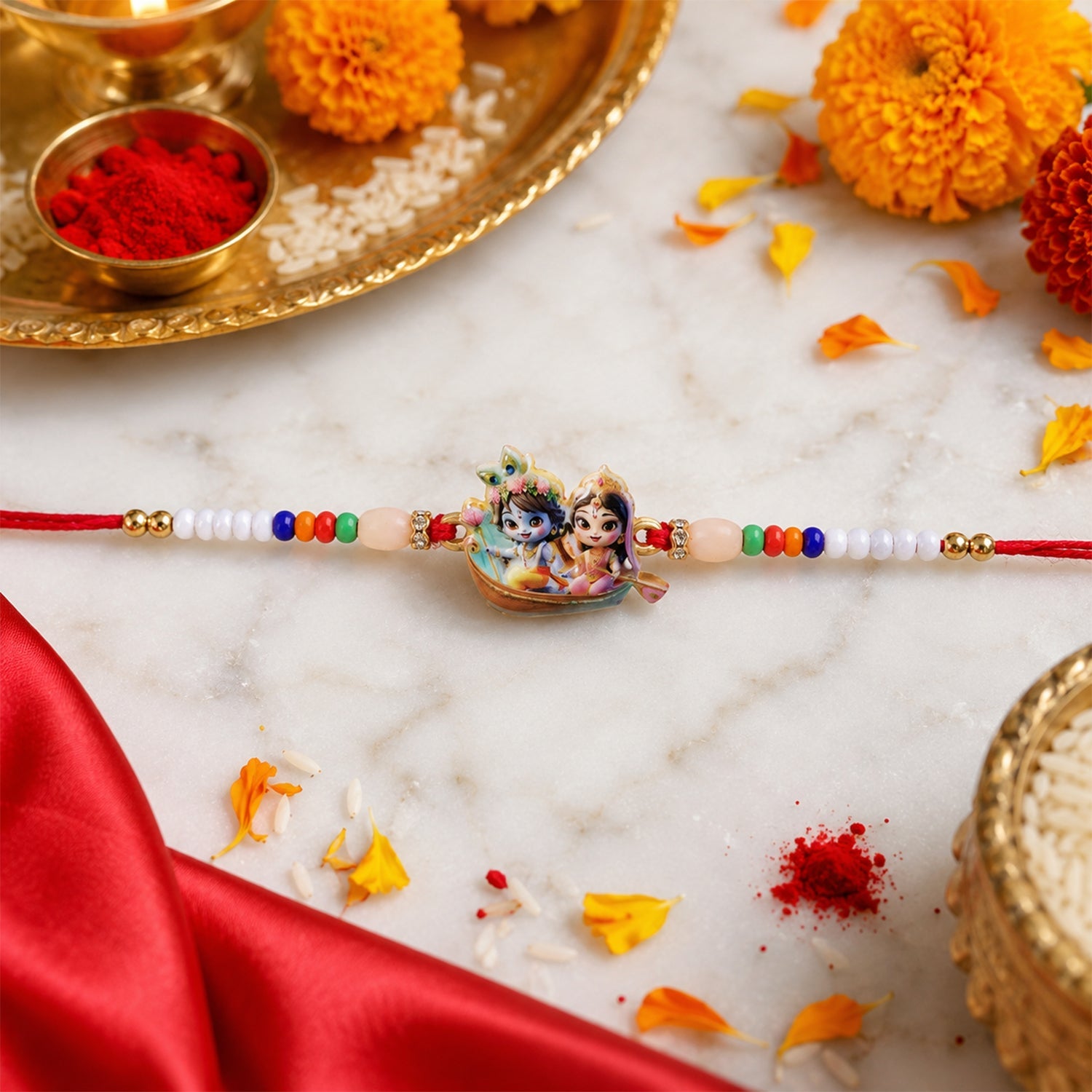 Devotional Designer Rakhi Combo Set for Raksha Bandhan Gift (6 Pc)